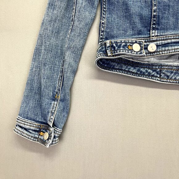 Anthropologie Pilcro and the Letterpress Denim Trucker Jacket Sz XSP - Picture 11 of 14